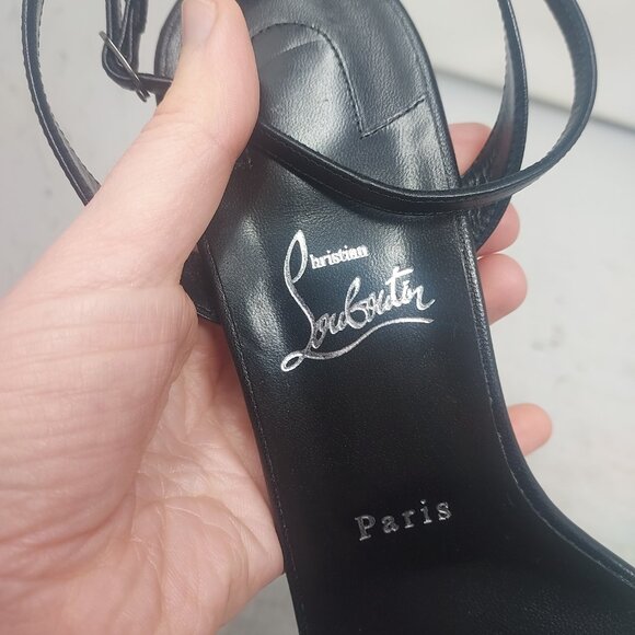 Christian Louboutin Loubigirl Black Ankle Strap Heel Sandal - Picture 5 of 14